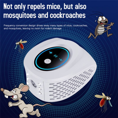 High Power Repeller 360 Ultrasonic Insect Repeller with 6 Strobe Lights Effectively Repels Rodents with USB Cable,White 1