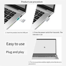 Mouse Jiggler USB Mouse Mover with  Button Anti Computer Hibernation Mobile Cursor Three Track Modes