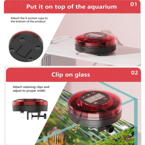 Automatic Fish Feeder for Aquarium Automatic Food Dispenser with Timer Rechargeable Timer Feeder with USB Cable Display 1