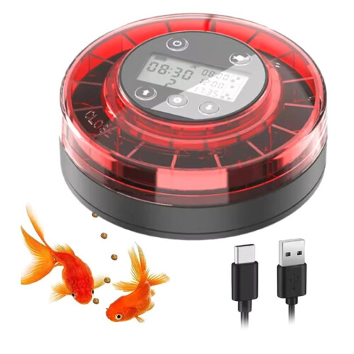 Automatic Fish Feeder for Aquarium Automatic Food Dispenser with Timer Rechargeable Timer Feeder with USB Cable Display 2