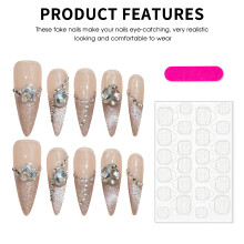 (S) Strong Natural Press-on Nails for Work & Parties