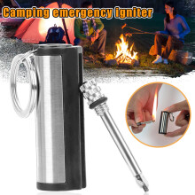 Stainless Steel Match Lighter Keychain for Camping