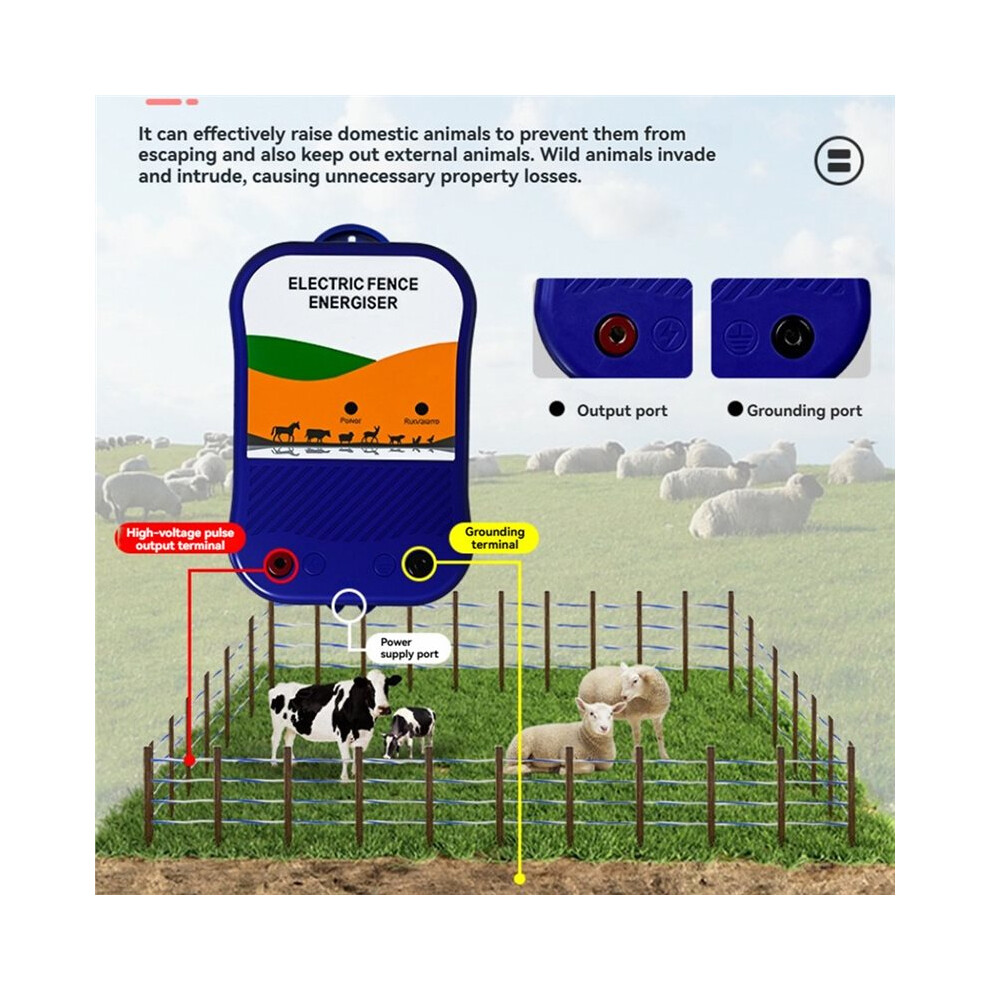 Electric Fence Energiser 12V Charger Electric Fence Livestock Protection For Sheep, Horses, Goats, Pets A Eu Plug 6032794211427