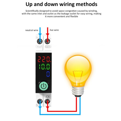Wifi Circuit Breaker  Kwh Metering Timer Overvoltage and Undervoltage Protector 1-63A Power-Off Timer  A 2