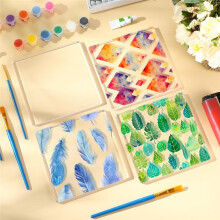 8 Pack Monoprinting Print Plates 6 X 6 Inch Reusable Silicone Plate Class Printing Plates for Art Printmaking for Making