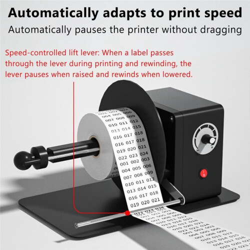 Automatic Label Rewinding Machine Electric Printer Addition Auto Reverse Machine Intelligent Labeling-US Plug 2
