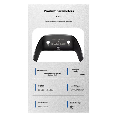 For PS5  Top Bottom Decorative Trim Shell Replacement Front Back Clip Shell for PS5  Wireless Controller Black 2