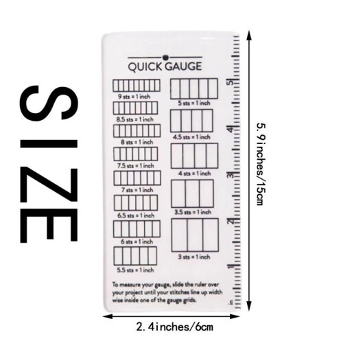 Quick Gauge Ruler for Knitting and Crochet, Precise Stitch Measurement Tool, 2-Pack 2
