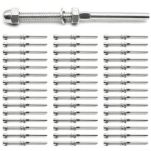 200 Pcs Stainless Steel Handrail Railing Cable Tensioner Threaded Stud End Fitting for 1/8 Inch Cable Wire (200 Pack)