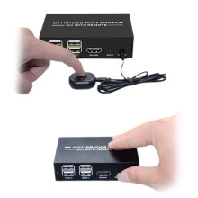KVM CompatíVel com 2X1 4K Seletor de USB CompatíVel com 2 em 1 SaíDa com Hub USB de 4 Portas