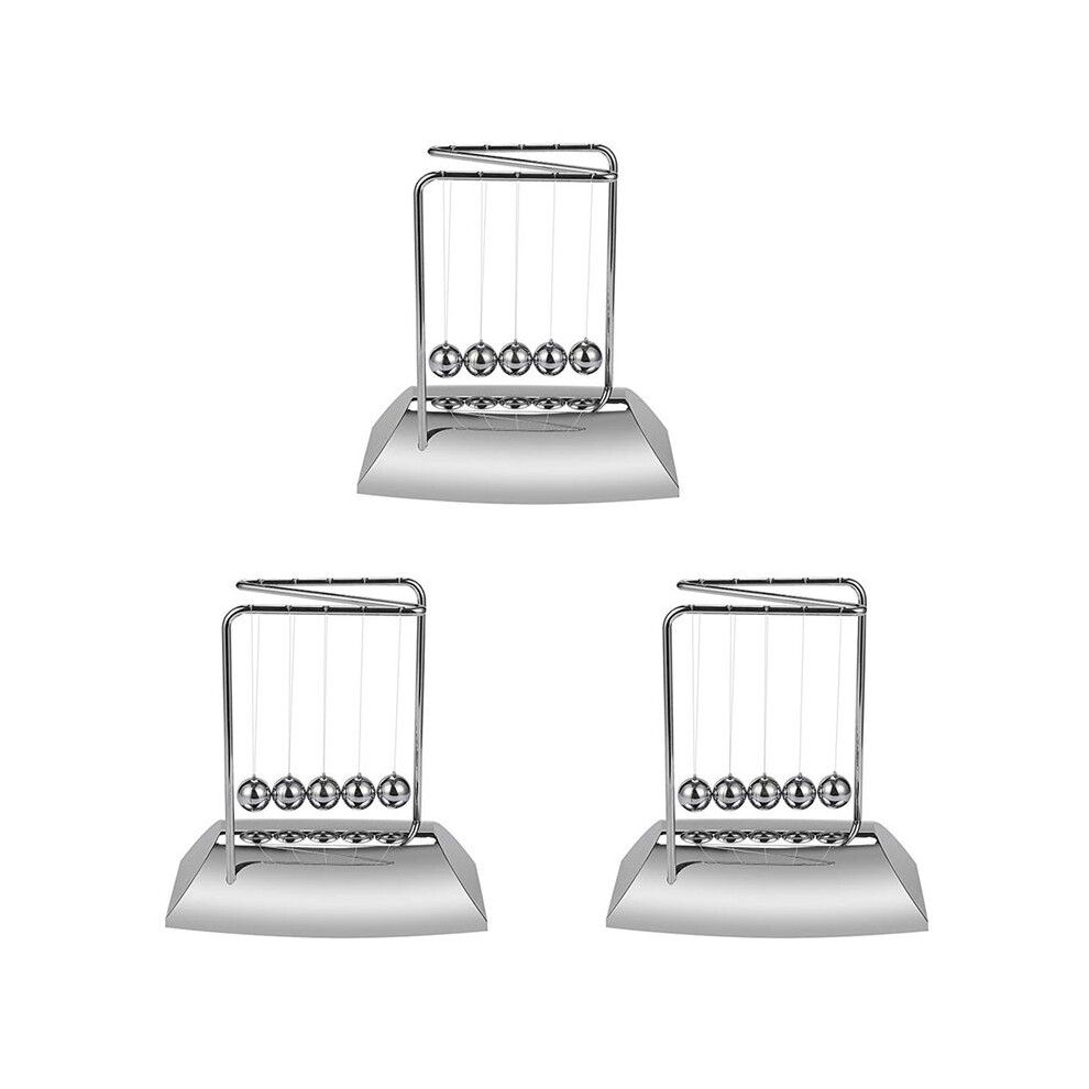 3X Balls Bring 5 Balls, Z Shape Cradle, Electroplated Metal Material Pendulum Balls With Base 6034186049472