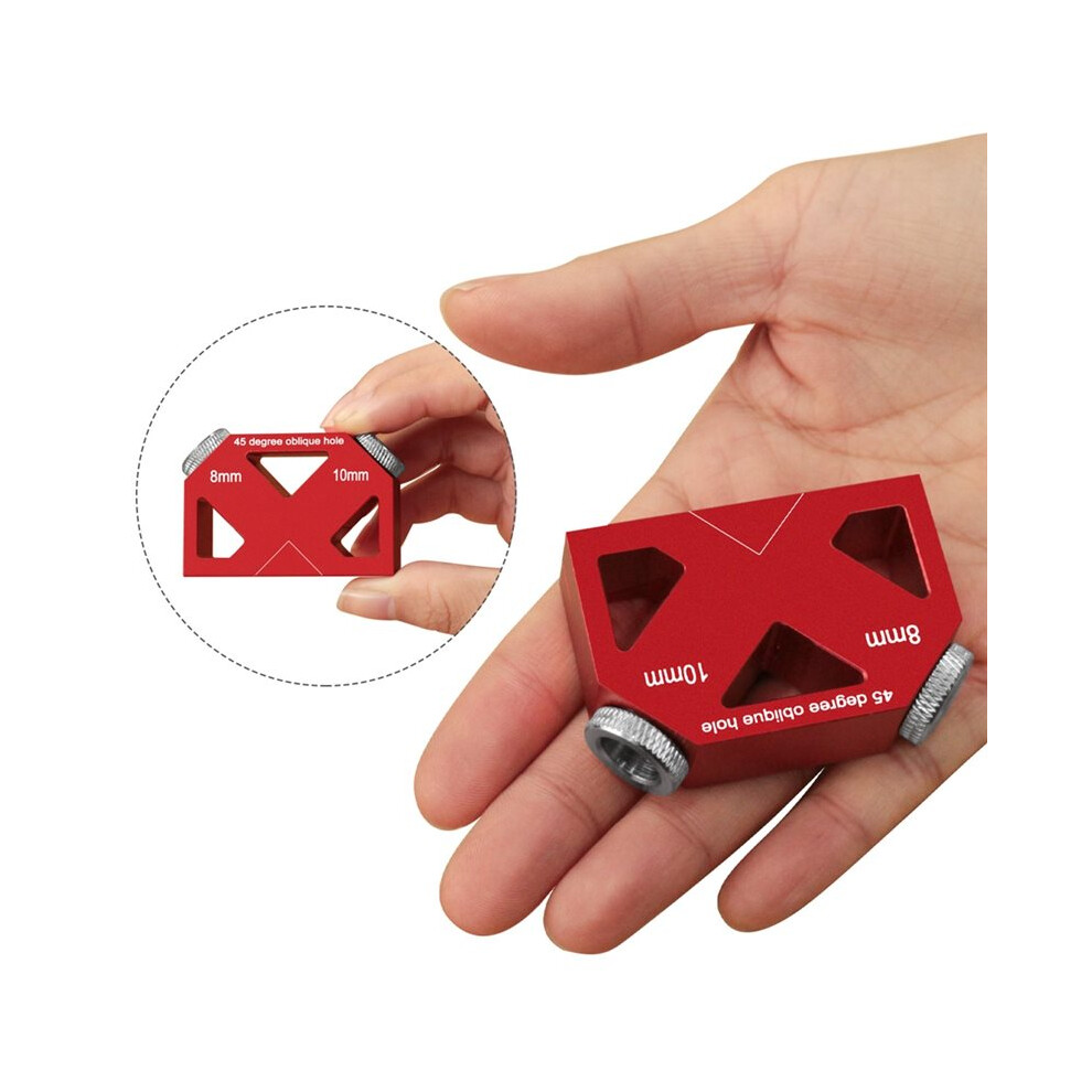 45 Angle Hole Drill Guide, Pocket Hole Jig Woodworking Inclined Hole Fixture Aluminum Positioner Joint Tool 4712369594217