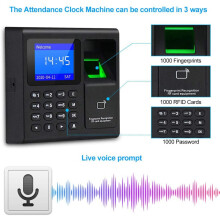Sistema de Controle de Acesso Biométrico RFID Teclado RFID Sistema de Impressão Digital USB Máquina Eletrônica de Atendimento de Relógio de Tempo