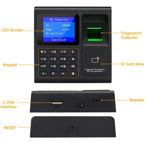 Biometric RFID Access Control System RFID Keypad USB Fingerprint System Electronic  Clock Attendance Machine 2