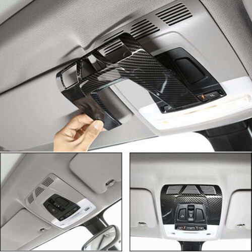 2 Pcs Car Accessories: 1 Pcs Front Reading Light Panel Cover & 1 Set Car Chrome Center Console Gear Shift Frame Cover 2