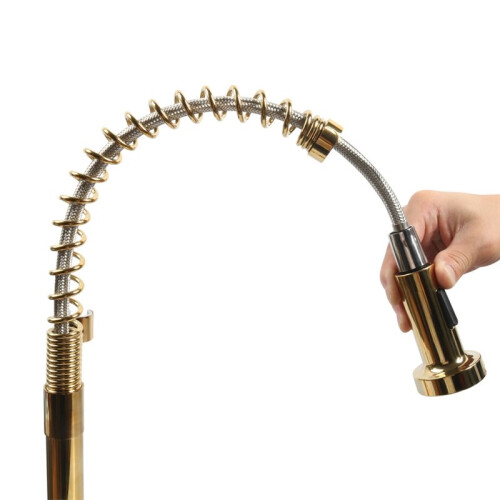 Faucet W/Pull Down Sprayer Spring-Loaded Pull-Out Brushed for RV Kitchen Faucets Hot and Cold Dual-Use Rotating Faucet 1