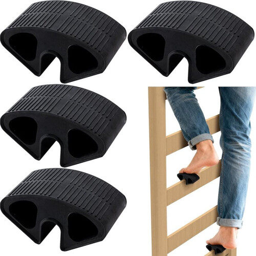 Conjunto de 4 Protetores de Borracha para Degraus de  de Cama de Dormitório, Compatíveis com Corrimãos de 0,77 Polegadas, para Degraus de 1