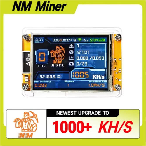 Minerador NMMiner NerdMiner 4X1005KH/S Atualizado + Suporte para 4 Slots, Tela Inteligente de 2,8 Polegadas, Minerador de Bitcoin, Criptomoedas e 2