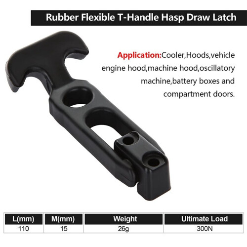 T-Shaped Elastic Damping Lock Flexible Handle Draw Hasp Draw for Tool Box Cooler or Machine Hood 2