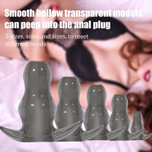 (Transparent Black) Hollow Anal Plug Trainer for Couples (50 chars)