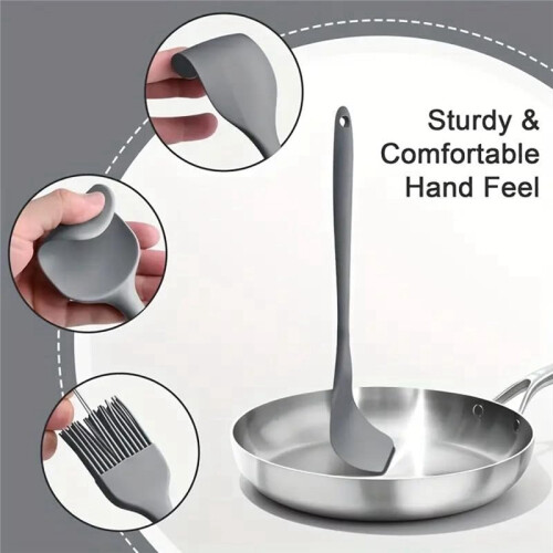 Silikonspatel-Set, Lebensmittelechter Gummispatel mit Ergonomischem Griff, Hitzebeständiges Silikonspatel-Set 2