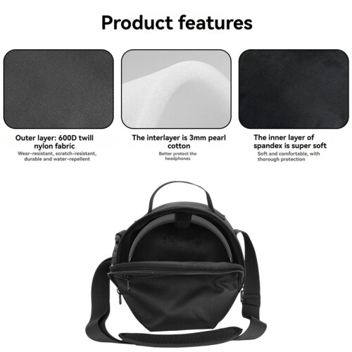 DJ Headphone Case Storage Bag with Adjustable Shoulder Strap for Headset Headphone 2