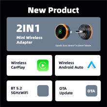 Wireless Carplay Adapter 2in1 CarPlay/Android Auto USB Dongle CarPlay Box Wired to Wireless CarPlay