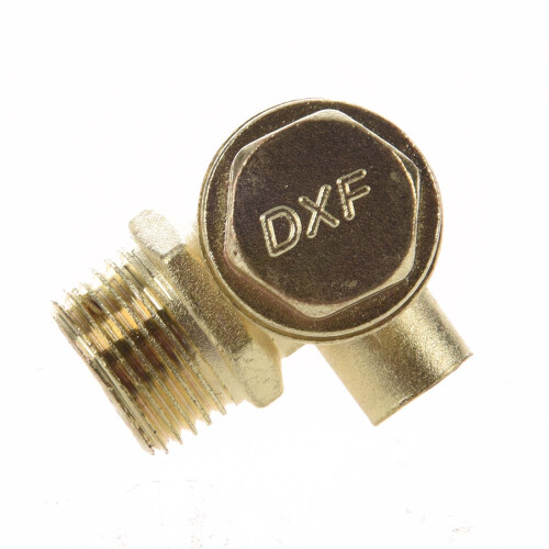 3/8" Female Thread Tube Connector Air Compressor Check Valve Gold Tone 1
