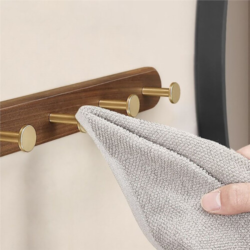 Walnut Wood Coat Rack - Modern Style Wall Hanger for Home Decor 2