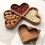 4pcs Solid Wood Candy Tray Natural Walnut Serving Platter Stackable Nut Bowl  Heart Shape Dessert Storage Box 5