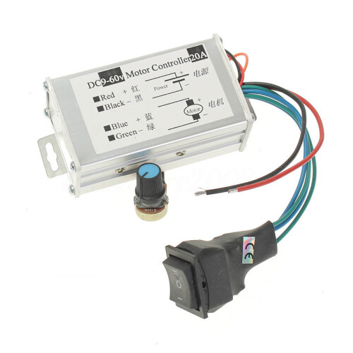 9V 12V 24V 48V 60V 20A Reversible Motor Speed Controller Regulator Driver PWM 1