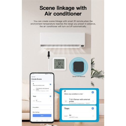 Tuya Zigbee Temperature Humidity Sensor with External Probe&LCD Digital  Home Automation for Alexa  Assistant 1