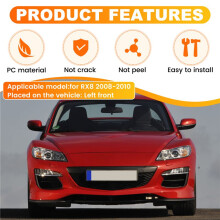 For RX8 2008 2009 2010 Car Headlight Shell Headlamp Cover Replacement Headlamp Lens Headlight Glass Left