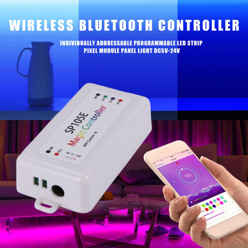 SP105E Wireless  Controller APP WS2811 WS2812B WS2801 SK6812 APA102 Individually Addressable Programmable LED Strip Pixel Module Panel Light 1