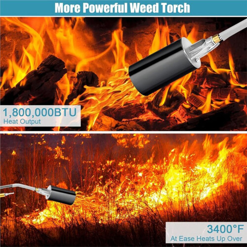 Propane Torch Weed Burner, Flame Control Blow Torch with Turbo Trigger, Flame Thrower for Garden Weed 2