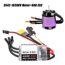 Brushless Motor ESC Combo 3542 Outrunner Motor 80A ESC for 1/10 1/12 RC Crawler Car, Brushless Motor AM32 ESC 1630KV