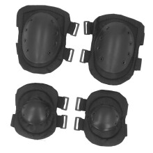 Knee & Elbow Protective Pads Set Outdoor Sport Work Gear Round Black