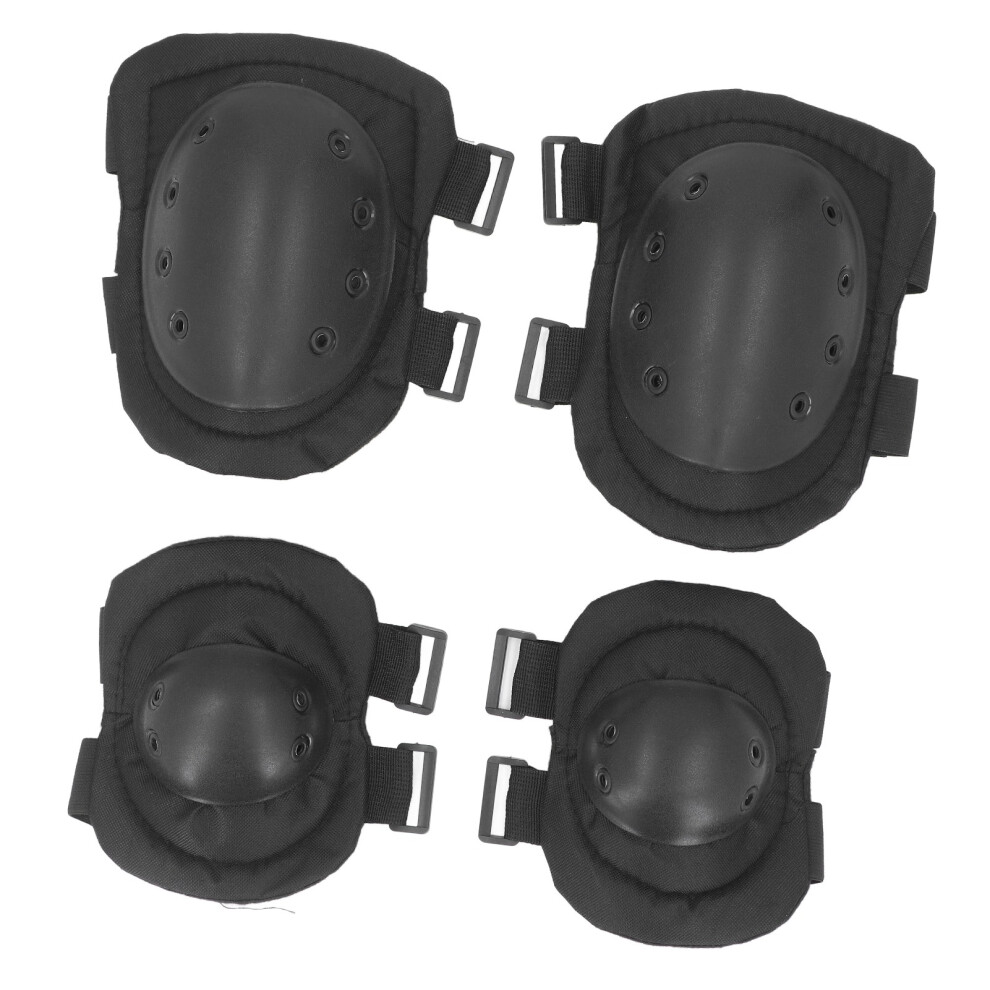 Knee & Elbow Protective Pads Set Outdoor Sport Work Gear Round Black-image-OPC-PRSNWKY-NEW