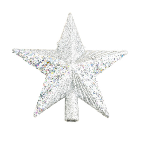 Christmas Tree Topper Star, Small Gold Red Sequins Design, Five-Pointed Tree Top Accessory Decor 1