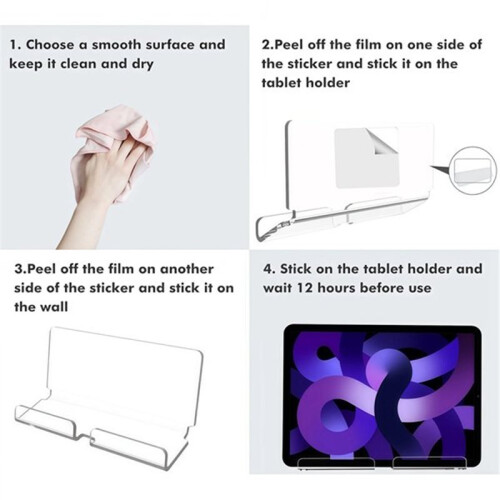 Tablet Wall Mount Stand Phone Holder Adjustable Viewing Angle Mobile Phone Bracket for E-Reader