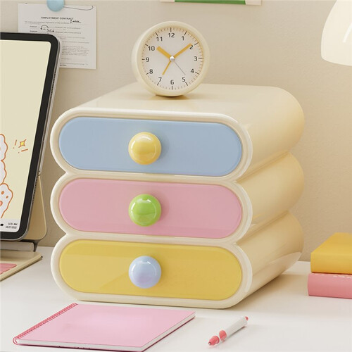Uforu Dopamine Desktop Organizer - 3-Tier Drawer Multi-Function Stationery Shelf for Office & Dorm 2