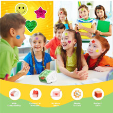 Manual Sticker Dispenser for Roll Stickers with 1500Pcs Stickers for Kids Reward,Behavior Chart,Student Teacher Supply B