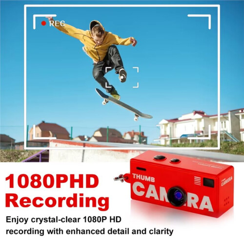 Câmera de Polegar para Chaveiro com Gravação de Vídeo HD 1080P, Tela LCD de 0,96 Polegadas com Cartão de 64 GB e Lente  Angular de 130 1