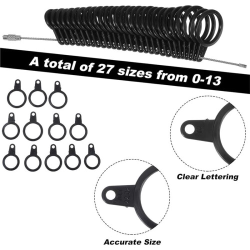 Ring Sizer Measuring Tool Kit, 7 Pack Measuring Ring Tool, USRing Size 0-13 with Half Size, Rings Mandrel Measurer 1