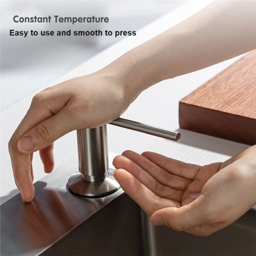 10 Oz. Chrome Kitchen Soap Dispenser - Easy Refill & 360 Swivel Spout 2