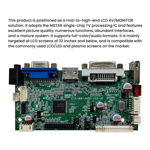 V53 LCD Driver Solution LVDS Signal Output Support USB , DVI ,-Compatible, VGA ,AV,Universal LCD Controller Board 2