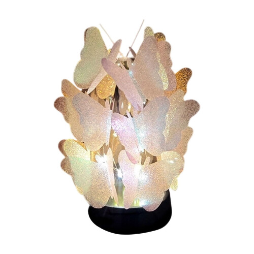 Veilleuse Saint-Valentin avec papillons et rose LED 1