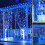 Ηλιακό Κουρτινόξυλο, 3x2μ, 200LED, 8 Λειτουργίες, Τηλεχειριστήριο, Αδιάβροχο, για 4