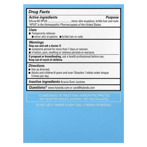 Cell Salt #12, Silicea 6X, 100 Quick-Dissolving Single Tablet 1
