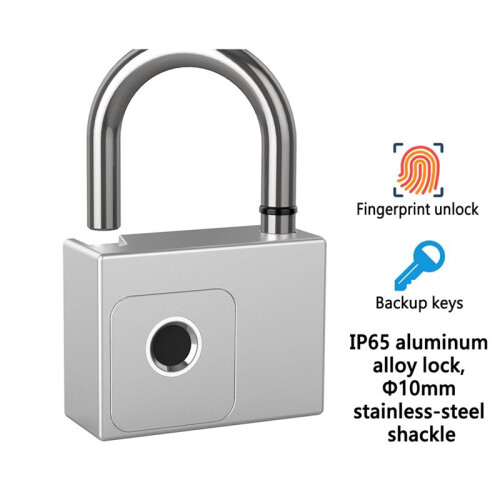 Tuya  Padlock Fingerprint Waterproof USB Charging Quick Identification Unlock Sensor High Quality with 2 Spare Keys 1